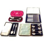 Cased silver cutlery