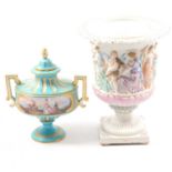 Sevres porcelain vase and a Continental porcelain vase,