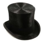 Henry Heath Ltd black silk top hat, and pair of vintage spats.