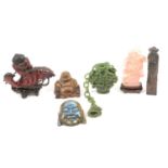 Small quantity of Asian carved hardstone artefacts