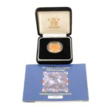Elizabeth II gold Proof Sovereign coin,