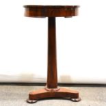 Early Victorian pedestal work table,