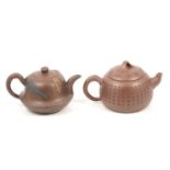 Two Chinese Redware teapots