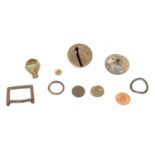 Roman and other coins and artefacts.