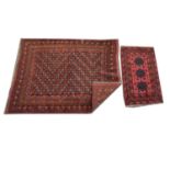 Small Persian rug and a mat,