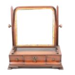 Late Georgian mahogany toilet mirror, adapted,