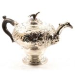 George II style silver teapot,