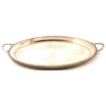 Large silver twin-handled oval tray, Chatterley & Sons, Birmingham 1971