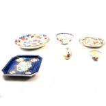 Chinese polychrome dish and other ceramics,