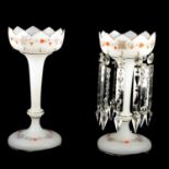 Pair of Victorian opaque glass lustres