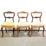 Set of six Victorian hoop-back dining chairs,
