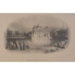 Modern print, The Golden Temple at Amritsar, three other prints and an oil of a Spanish lady,