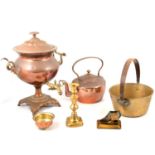 Quantity of copper and brassware