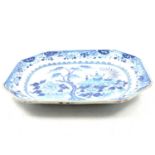 Chinese export porcelain blue and white platter,