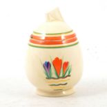 Clarice Cliff, 'Crocus' a Daffodil shape preserve pot and cover