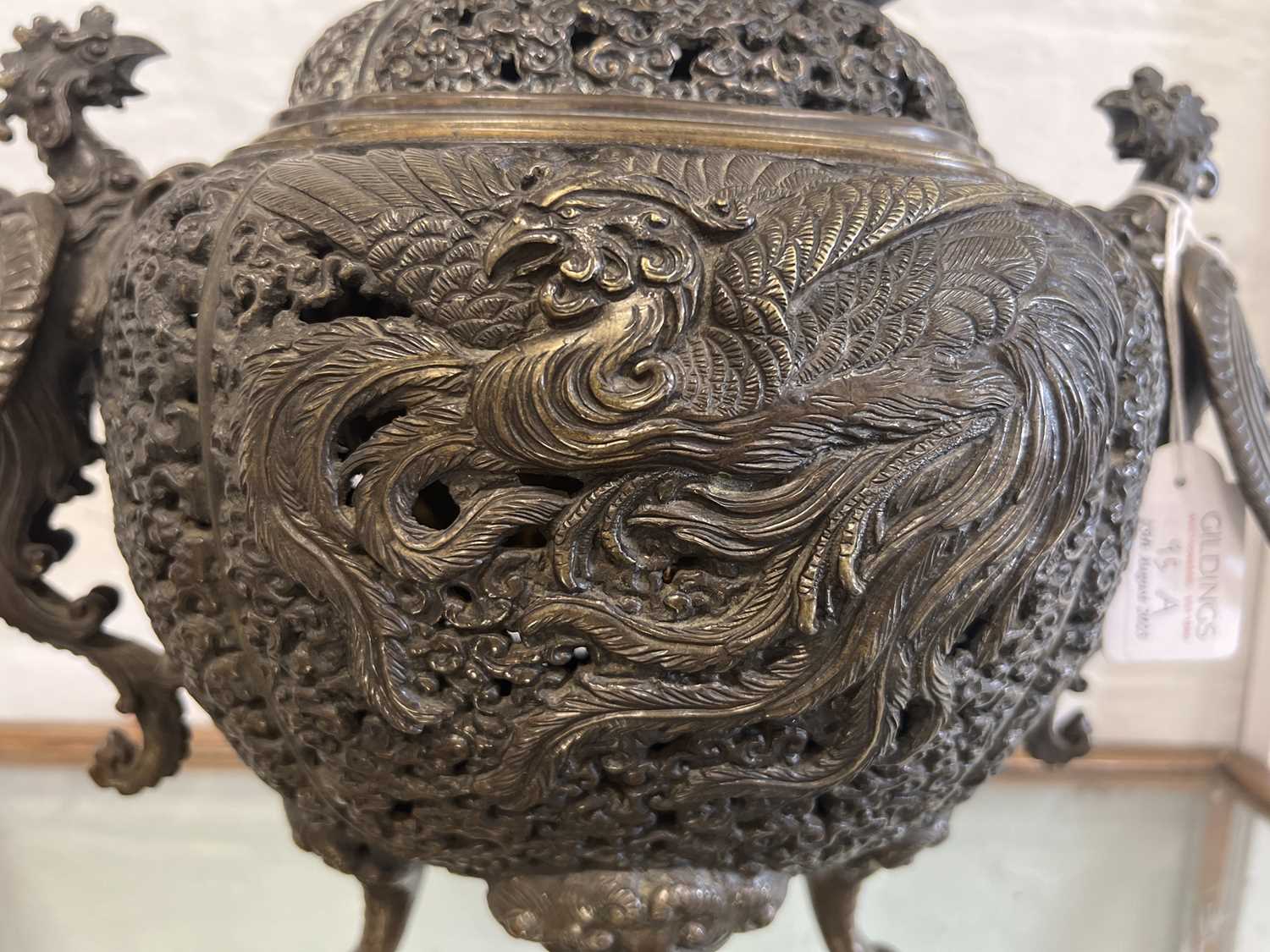 Chinese reticulated bronze censer - Image 6 of 6