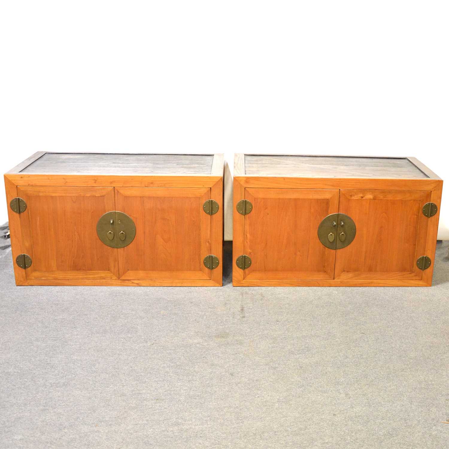 Pair of modern Chinese hardwood chests