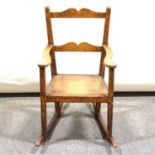 Victorian oak child's rocking chair,