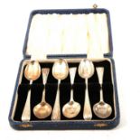 Set of six silver teaspoons,