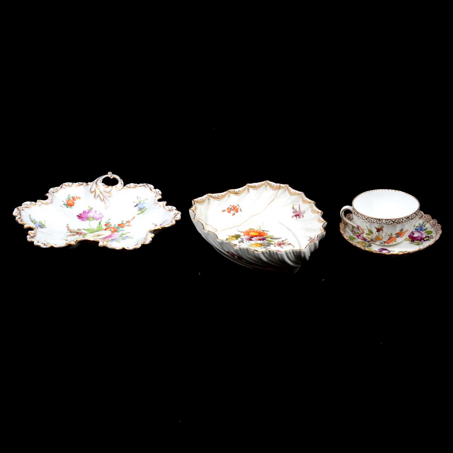Four items of Dresden porcelain