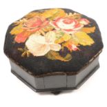 Victorian painted box seat stool, Kelim runner and linen