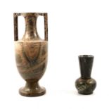 Two marbled hardstone vases,