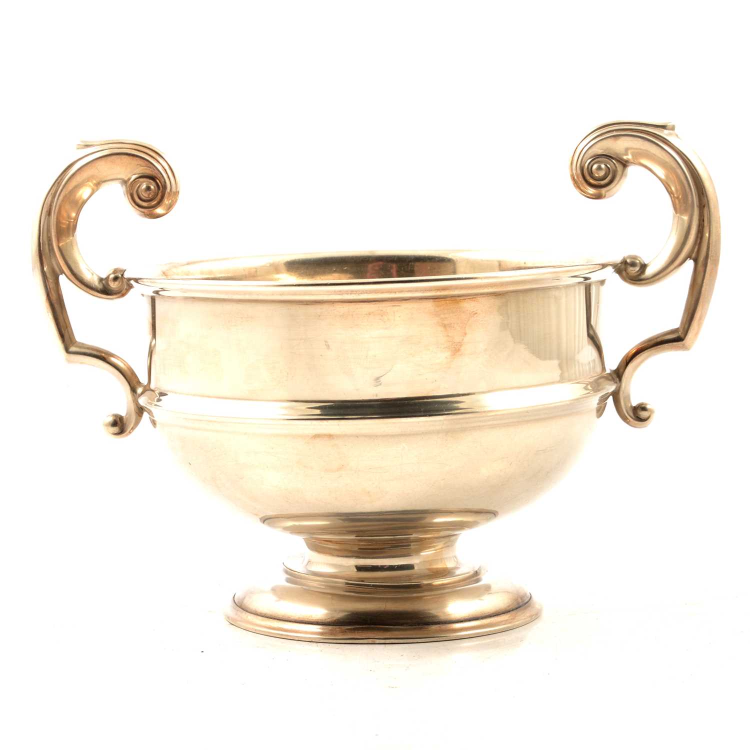 Small silver twin handled rose bowl,
