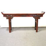 Ming style Chinese carved softwood altar table