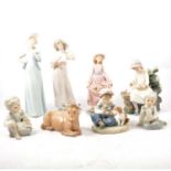 Fifteen Lladro and Nao figurines