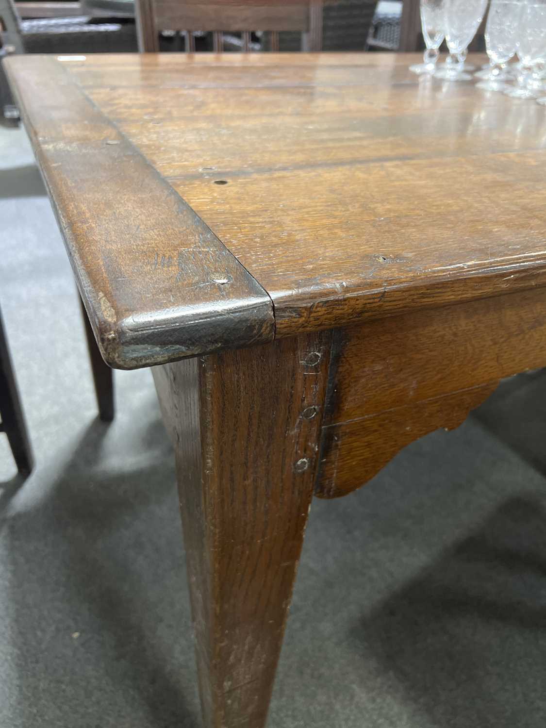 Oak farmhouse table, - Image 4 of 6