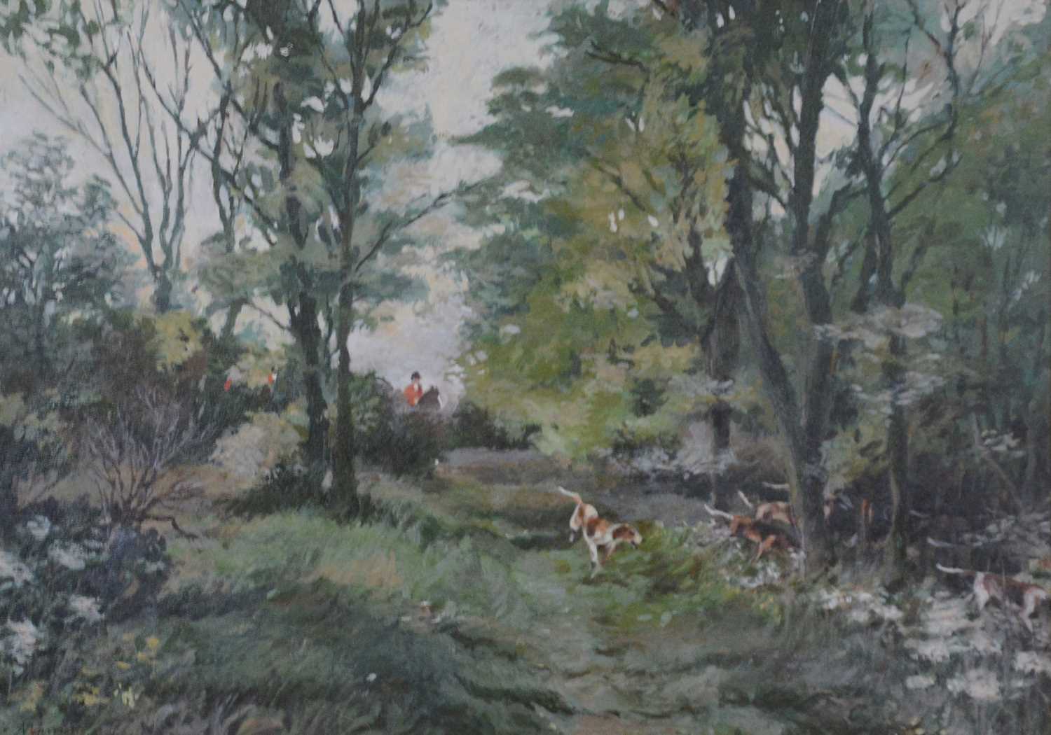 Sam Marriott, hunting in woodland.