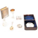 A Victorian silver travelling communion set, George Unite, Birmingham 1864, etc