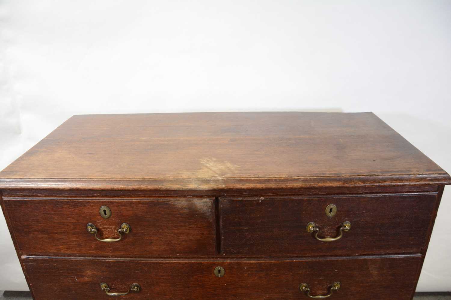 George III oak chest of drawers, - Image 2 of 2