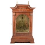 Early 20th century German oak cased mantel clock, Gustav Becker movement