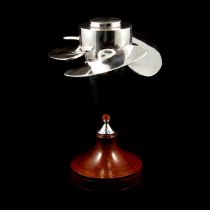 A silver-plated propellor mounted as a presentation trophy
