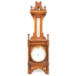 Victorian oak cased barometer.
