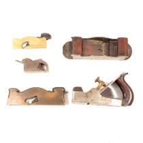 Four antique hand planes and a smoother