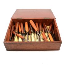 Collection of JB Addis / SJ Addis woodworking handtools, in a mahogany case