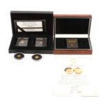 Princess Diana and Prince William Gold Two Coin Set, and other gold coins.