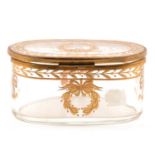 19th century French gilt and enamelled glass box and cover