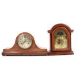 Edwardian mantel clock, and a modern Bentima mantel clock.
