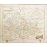 Herman Moll, Leicester-Shire, hand-coloured county map, and seven others