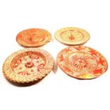 Four Hispano Moresque lustre pottery chargers