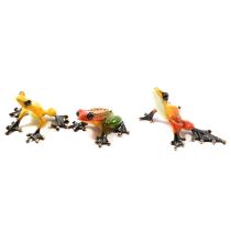 Tim Cotterill (Frogman), three Limited Edition enamelled bronze sculptures of frogs.