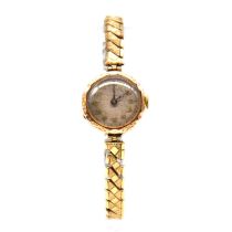 A 9 carat gold swivel fob and chain, lady's vintage wristwatch