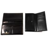 Cartier black leather wallet and a Launer black leather wallet,