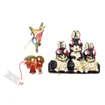 A collection of infant related jewellery, "Baby" brooches, costume jewellery.