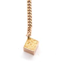 A 9 carat yellow gold single Albert watch chain.