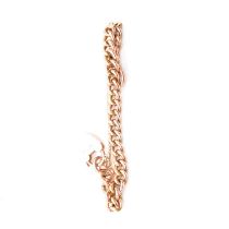 A rose metal curb link bracelet.