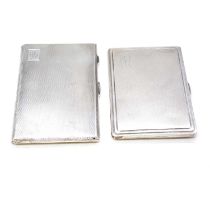 Two silver engine turned cigarette cases